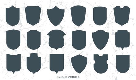 Conjunto de escudos e emblemas