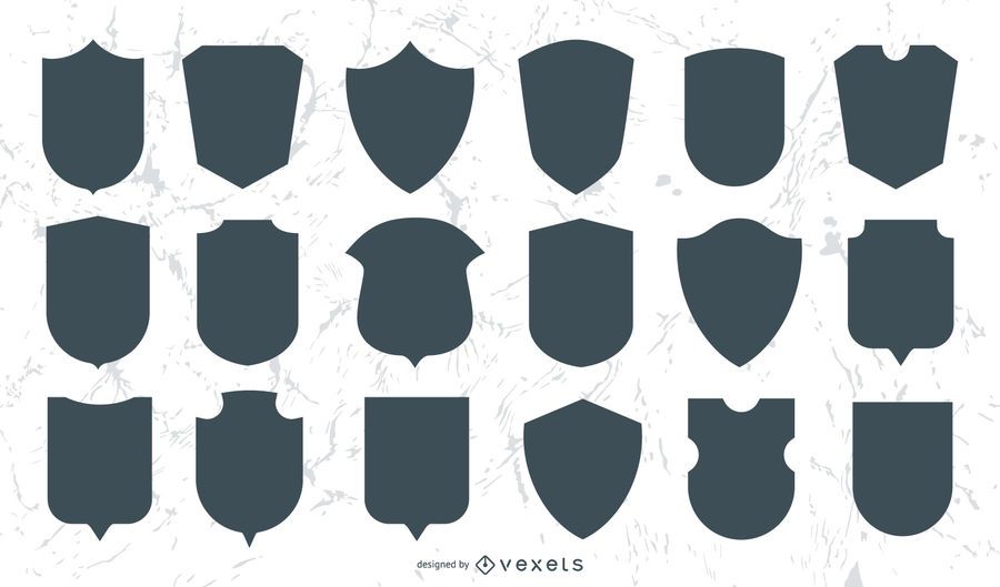 Set of shields and emblems Set of shields and emblems