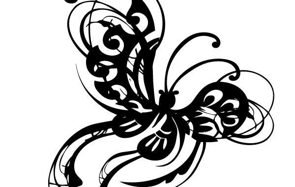 Ornamental Butterfly Silhouette Ornamental Butterfly Silhouette