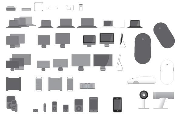 40 iconos vectoriales para productos de Apple 40 iconos vectoriales para productos de Apple