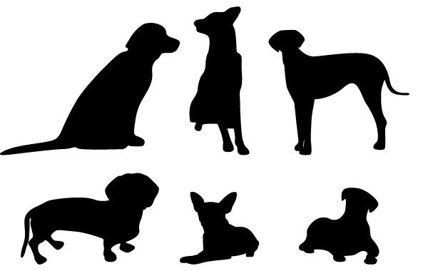 Download Set of Dog Vector Silhouettes - Vector download