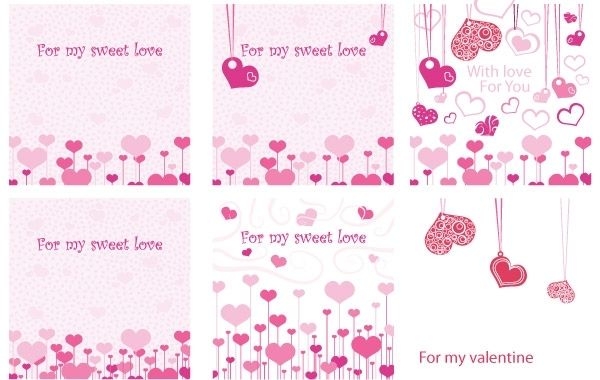 Für meine süße Liebe Valentine E-Cards Vector