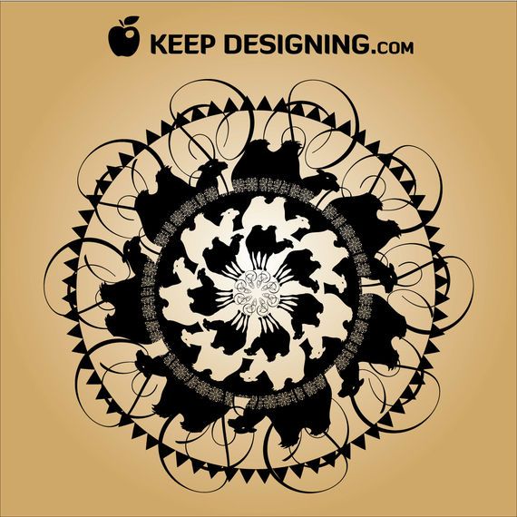 Estilo Circular Deserto do Saara e Motivo Cultural Estilo Circular Deserto do Saara e Motivo Cultural