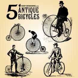 Bicicleta antigua grungy con jinete