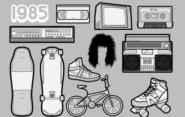 1985 A Free Vector Pack of 80s Icons 1985 A Free Vector Pack of 80s Icons