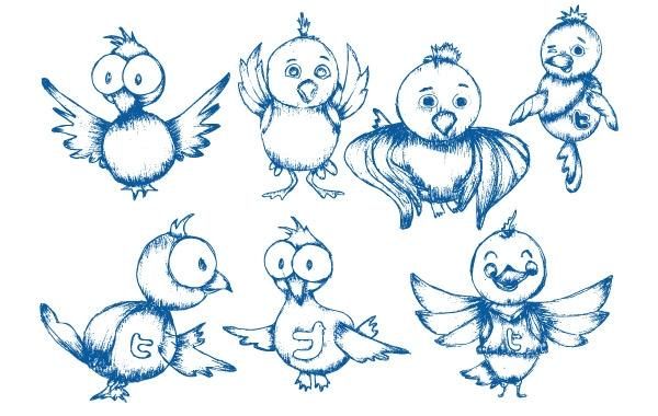 Hand Drawn Twitter Bird Hand Drawn Twitter Bird