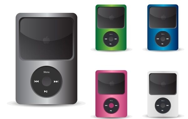 Iconos de vector de iPod de música