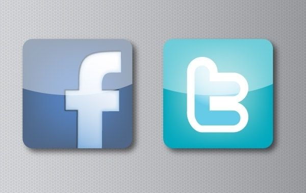 Iconos de redes sociales Facebook Twitter