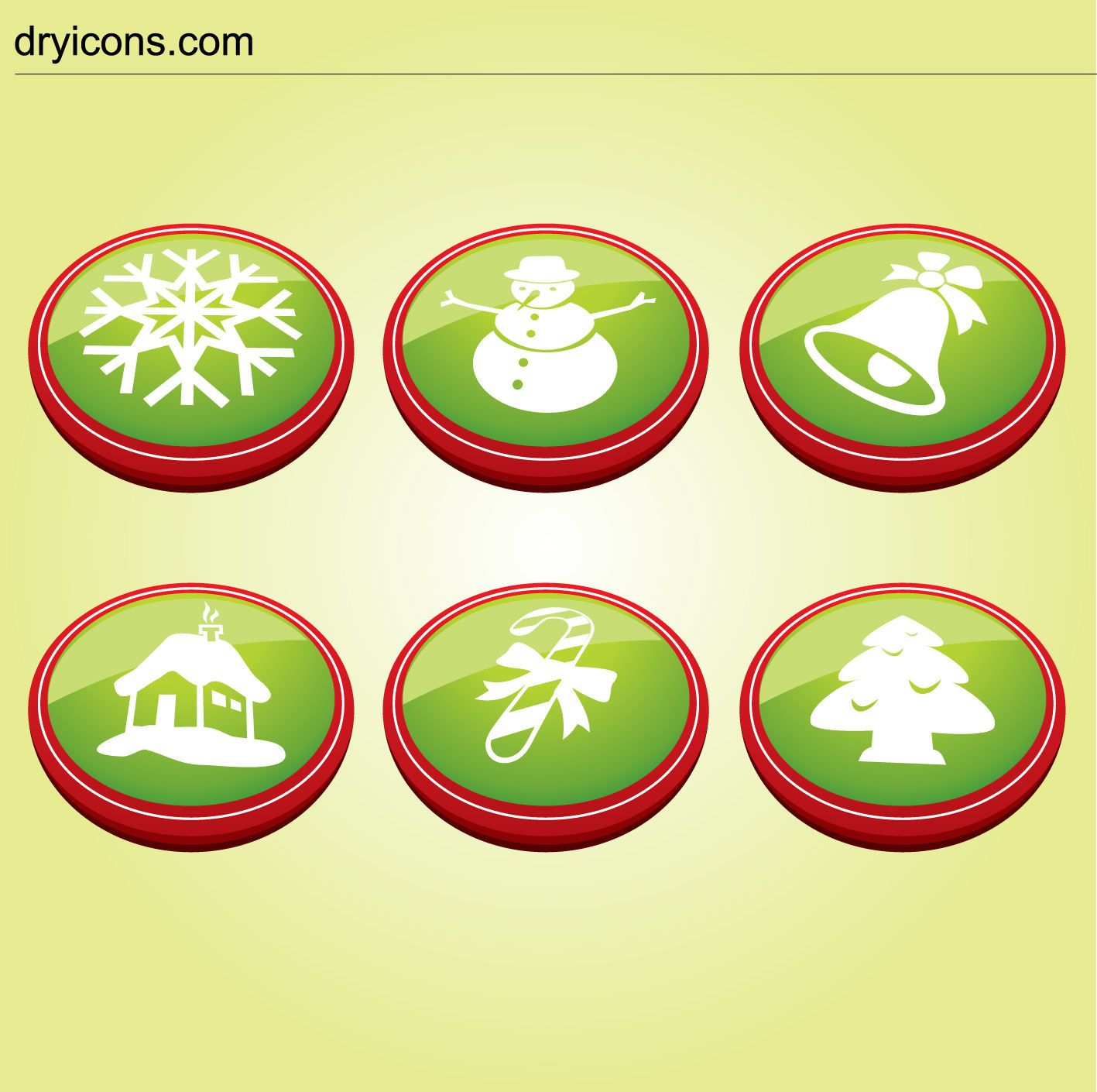 6 botones navideños