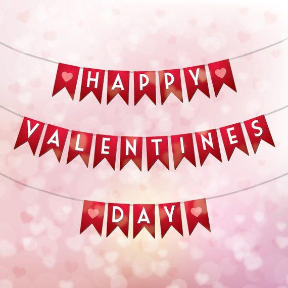 Valentines Typography on Separate Ribbon Banners - Vector download