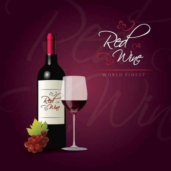 Red Wine Party Poster - Vector download

