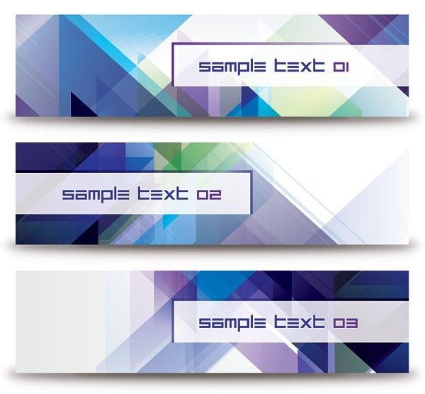 Conjunto de banners de triángulos diagonales abstractos Conjunto de banners de triángulos diagonales abstractos