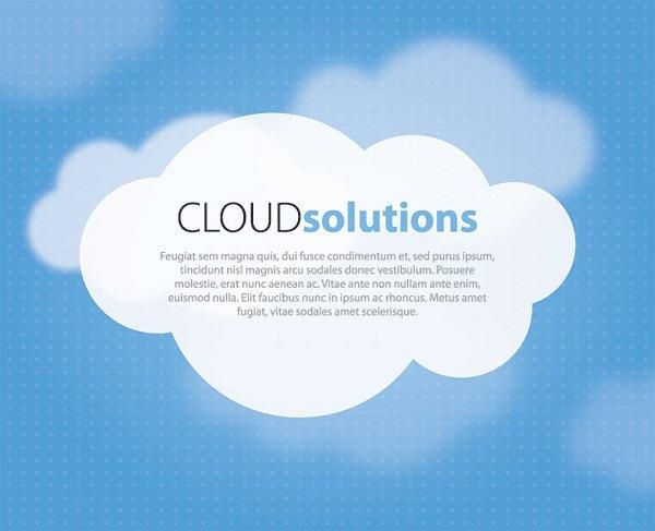 Cloud Solution Blue Background Cloud Solution Blue Background