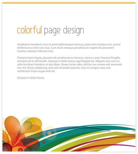 Modelo de página de rodapé de redemoinhos coloridos