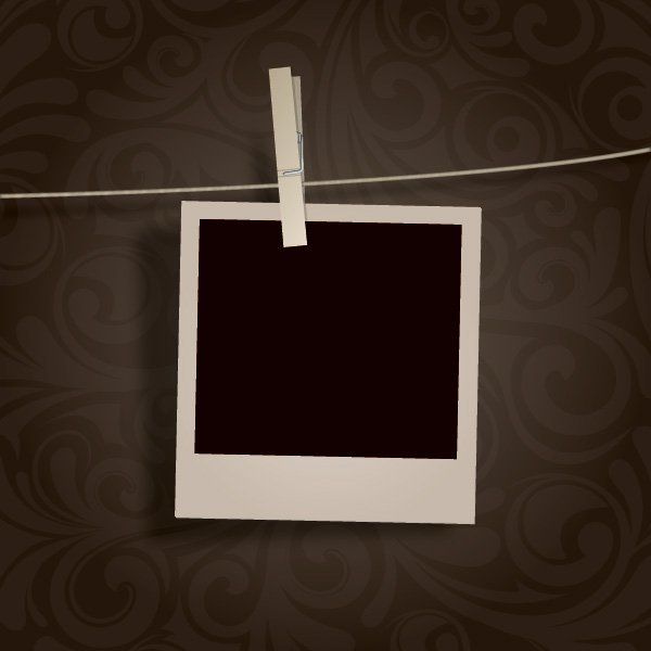 polaroid frame with scotch tape vector download