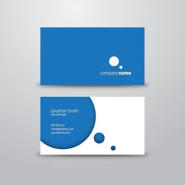 Cartão de visita azul elegante