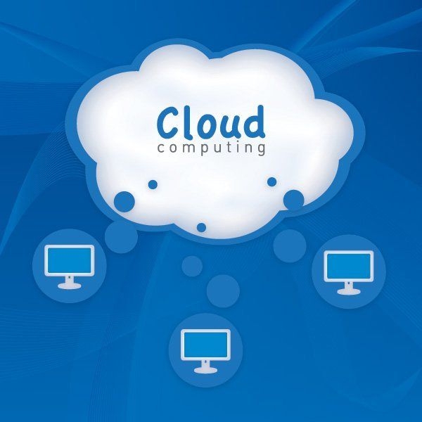 Blauer Hintergrund des Cloud Computing