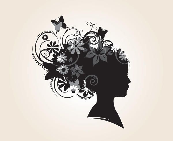Floral Hairstyle Decoration Silhouette Floral Hairstyle Decoration Silhouette