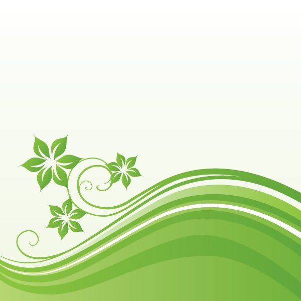 Green Waves Floral Background Vector Download