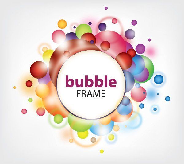 Download Colorful Bubbles Frame White Banner - Vector download