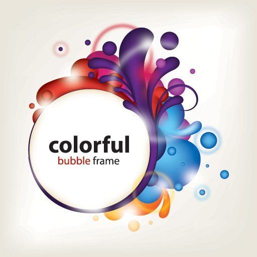 Banner de círculo com moldura colorida