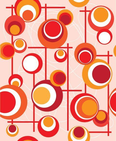 Padrão de linhas de círculos laranja vermelho