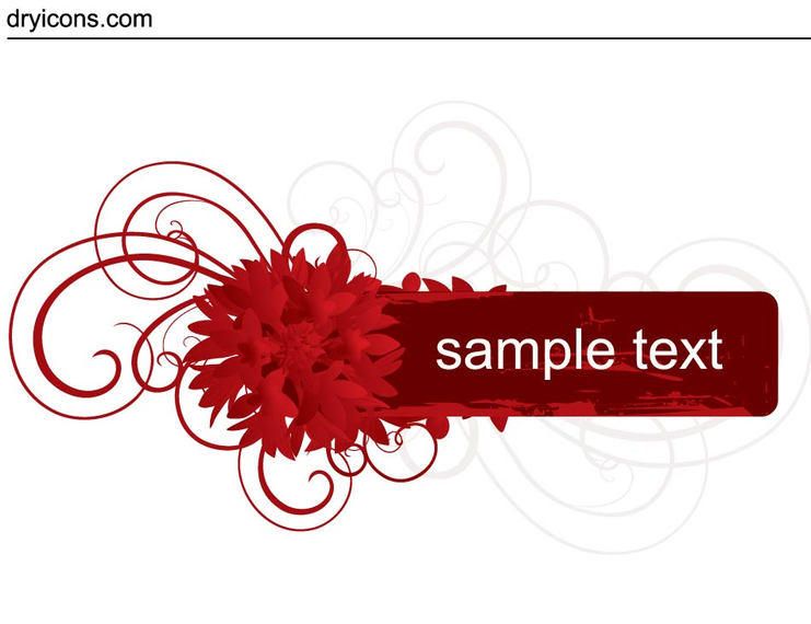 Banner floral de remolinos rojos Banner floral de remolinos rojos