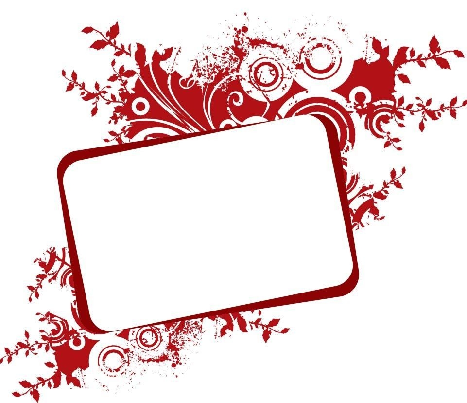 Banner de marco floral rojo romántico