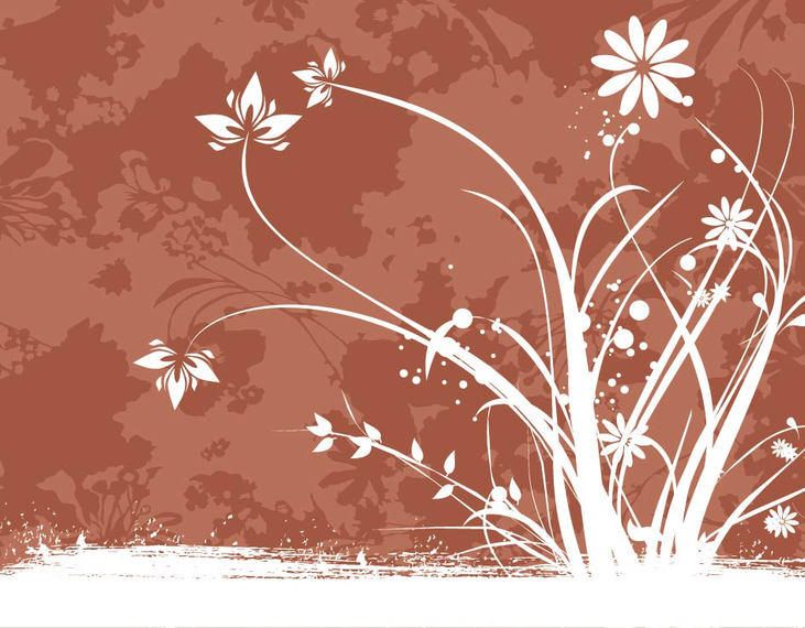 Swirling Floral Plant Grungy Background - Vector download
