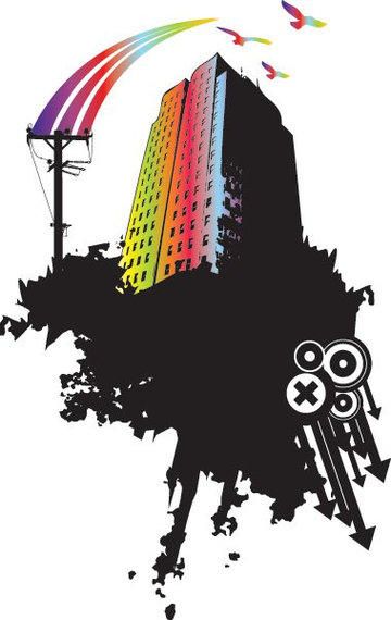 Rainbow Skyscraper Messing Splash Rainbow Skyscraper Messing Splash