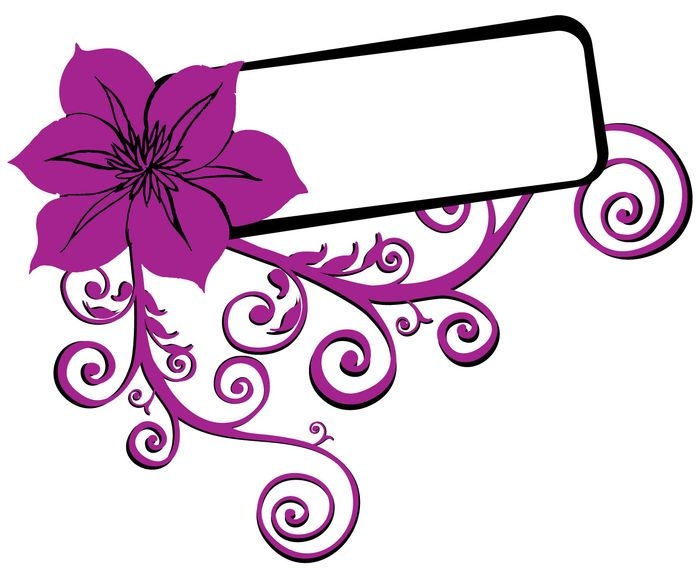 Purple Swirls Flower Frame Vector Download