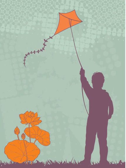 Kid Flying Kite Abstract Background Kid Flying Kite Abstract Background
