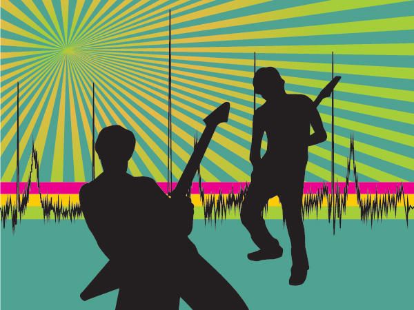 Fondo de la fiesta de Starburst del músico Fondo de la fiesta de Starburst del músico