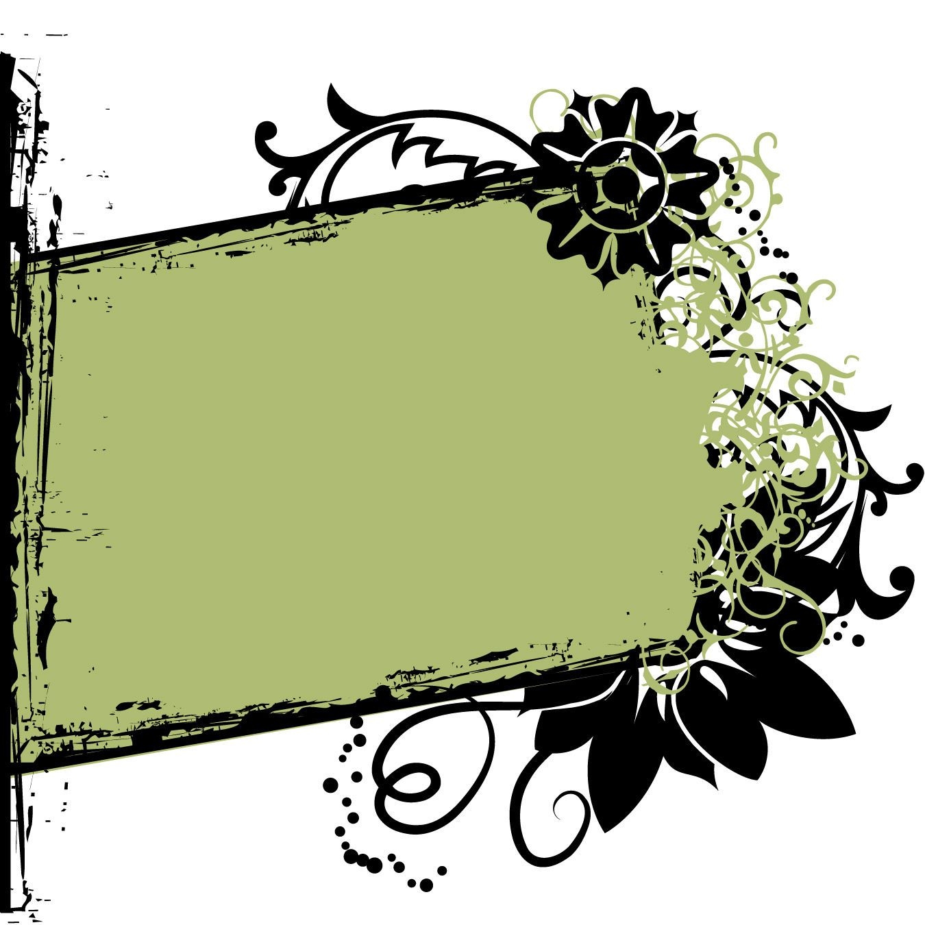 Download Torn Rectangle Floral Grunge Frame - Vector download