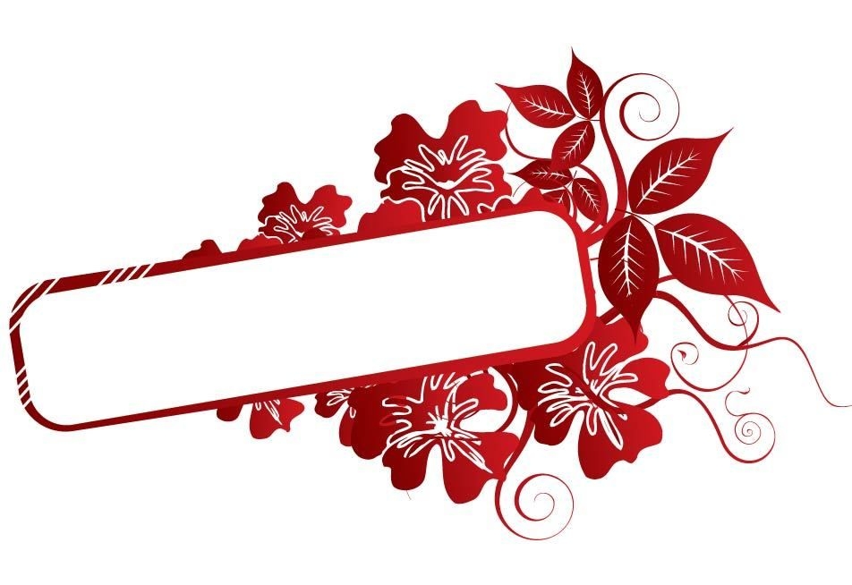 Red Flower Swirls Frame - Vector download