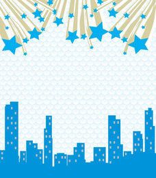 Fondo de estrellas de paisaje urbano abstracto