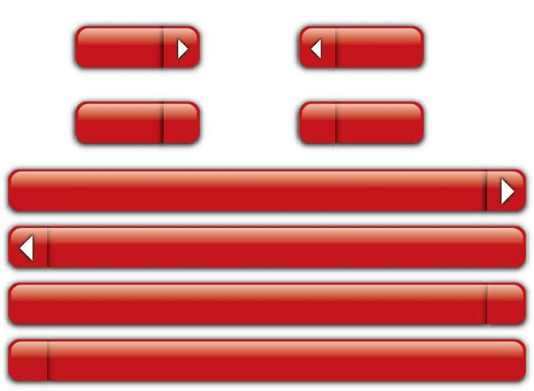 Barras y botones rojos brillantes Barras y botones rojos brillantes