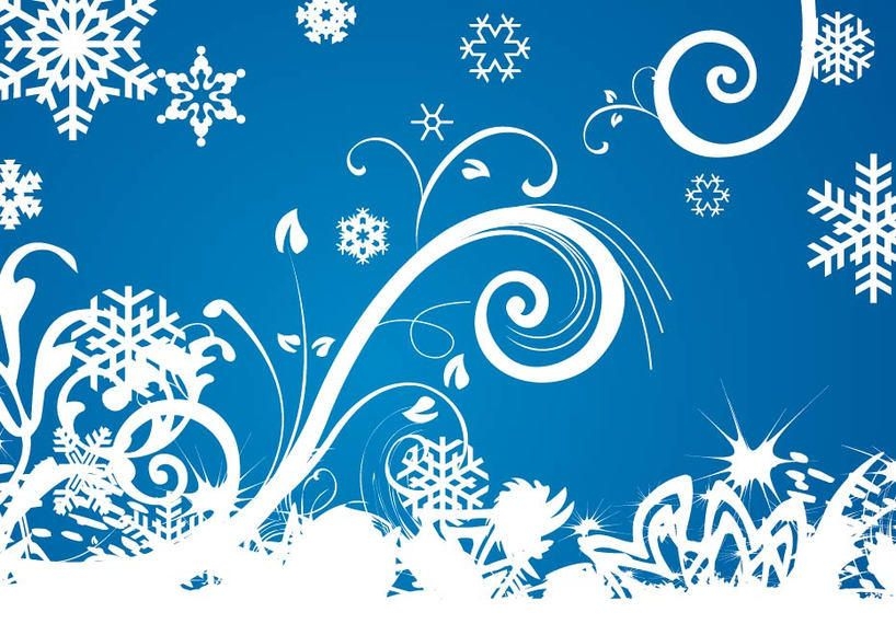 Download Winter Swirls Snowflakes Background - Vector download