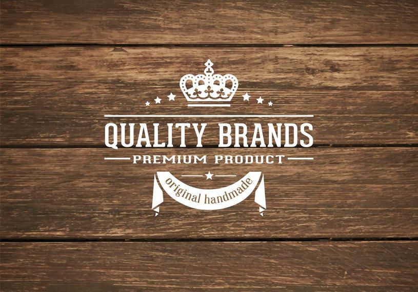 Etiqueta retra en el fondo de madera - Descargar vector