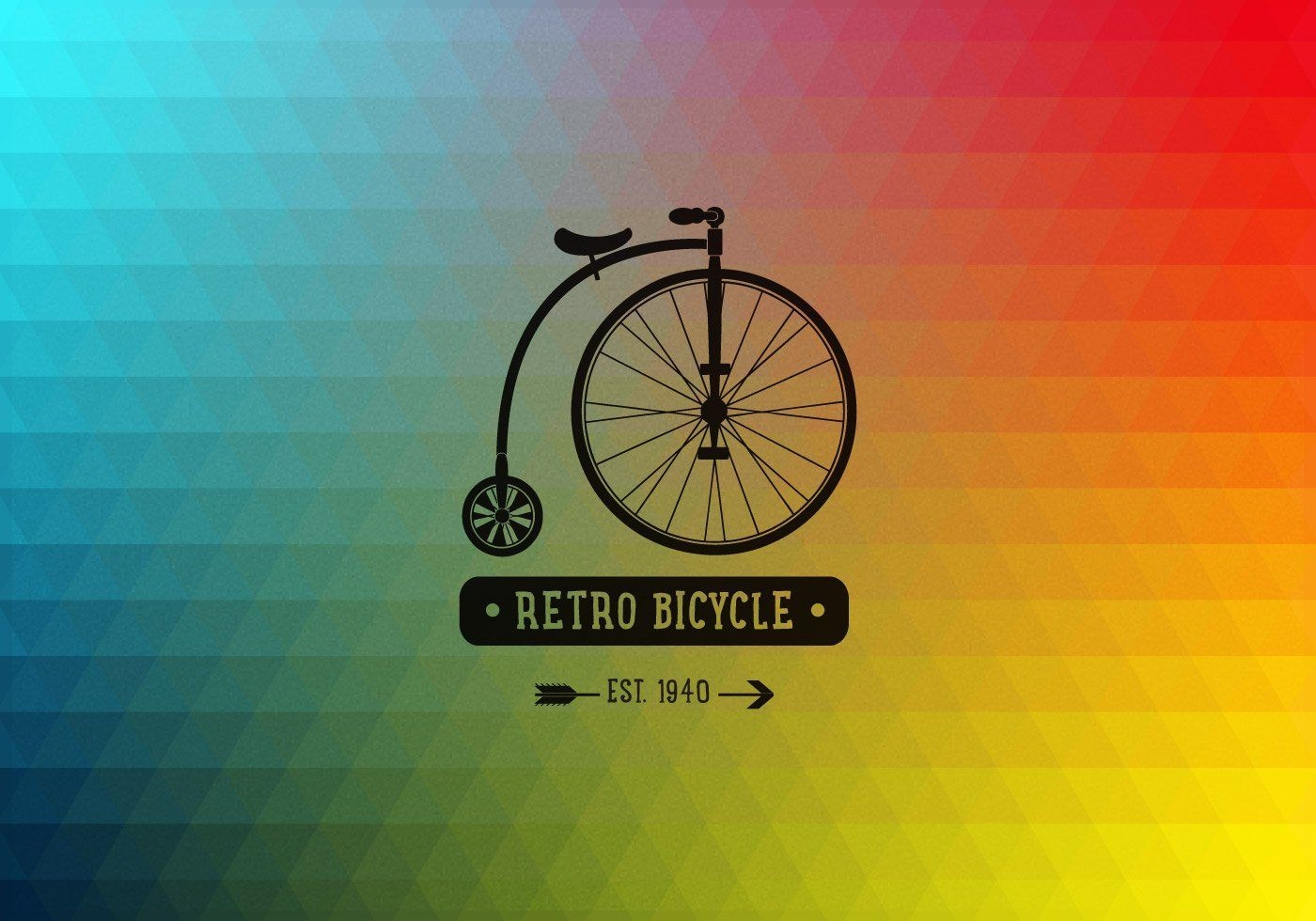 Fundo poligonal de bicicleta retrô