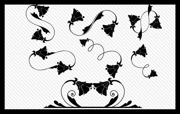 Fundo listrado de ornamentos florais Fundo listrado de ornamentos florais