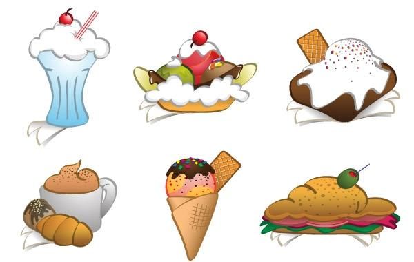 6 Free Vector Dessert Cliparts nad Sandwich 6 Free Vector Dessert Cliparts nad Sandwich
