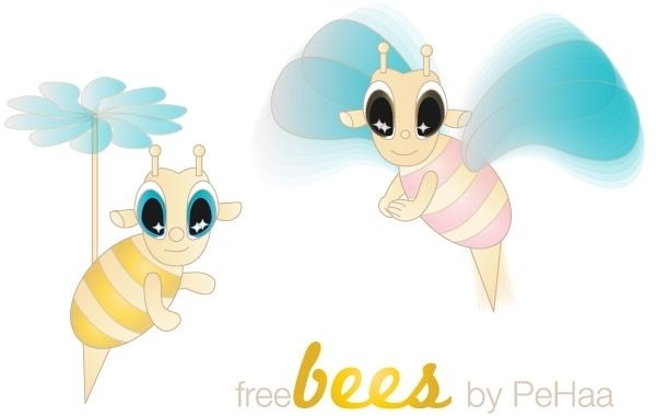 Personagens livres de vetores de abelhas