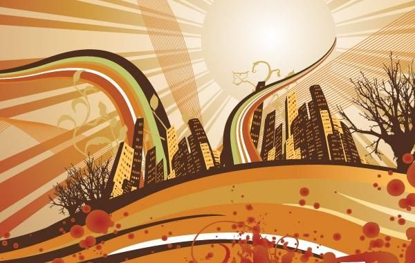 Abstract City Sunrise Abstract City Sunrise