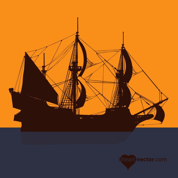 Silhouette Pirate Ship - Vector download