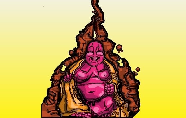 Ilustración de Buddah púrpura