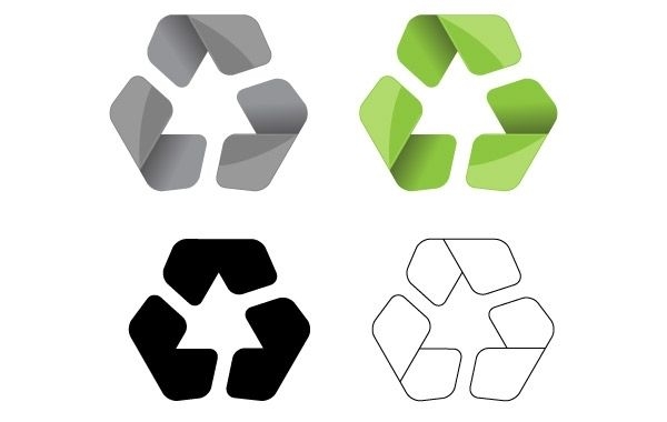 Vetor de símbolo de reciclagem moderno