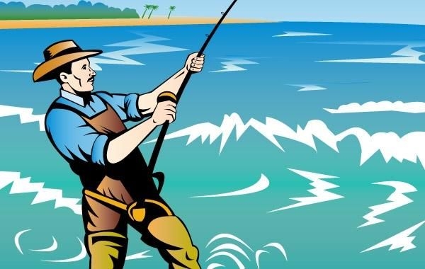 Download Fiherman Fishing - Vector download