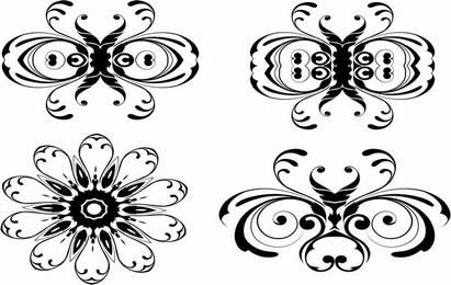 Vetor de ornamentos florais