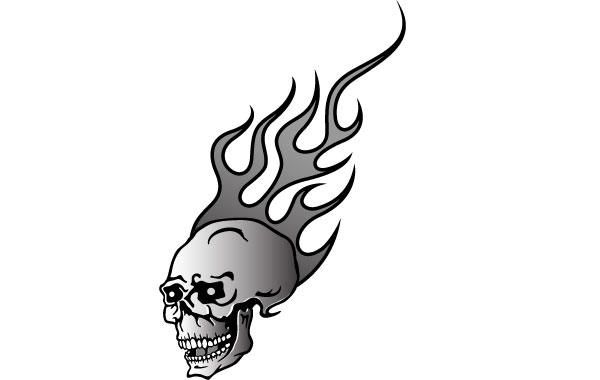 Cráneo en el fuego vector Cráneo en el fuego vector
